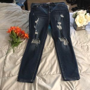 Dark Denim Jeans ,ripped size 15